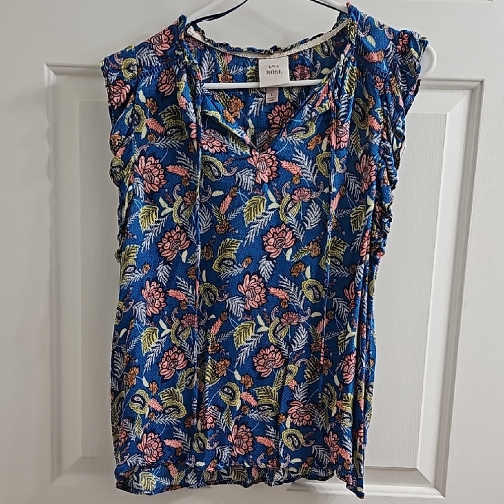 Blue Floral Top by Knox Rose